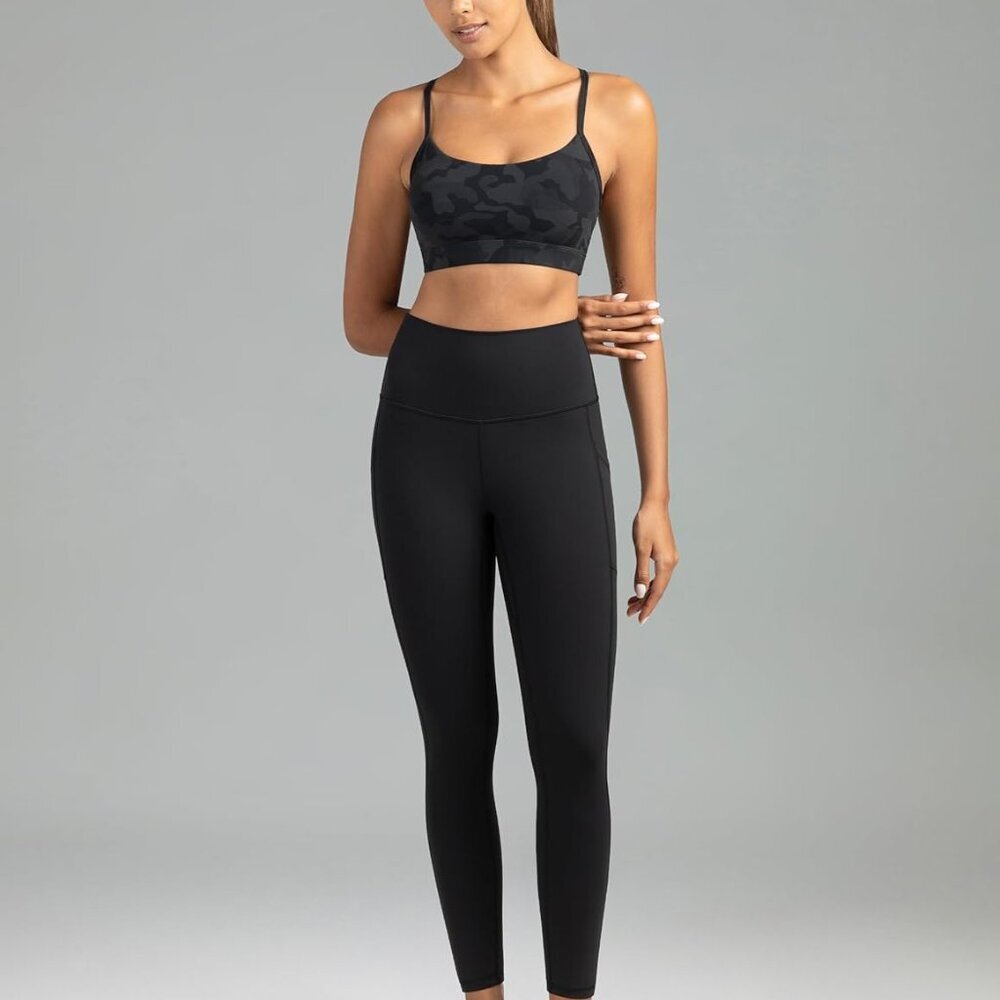 Women's High Waisted Yoga Pants 7/8 Length Leggings with Pockets - Picture 6 of 8